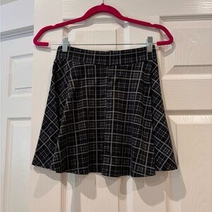 High waist plaid flare mini skirt